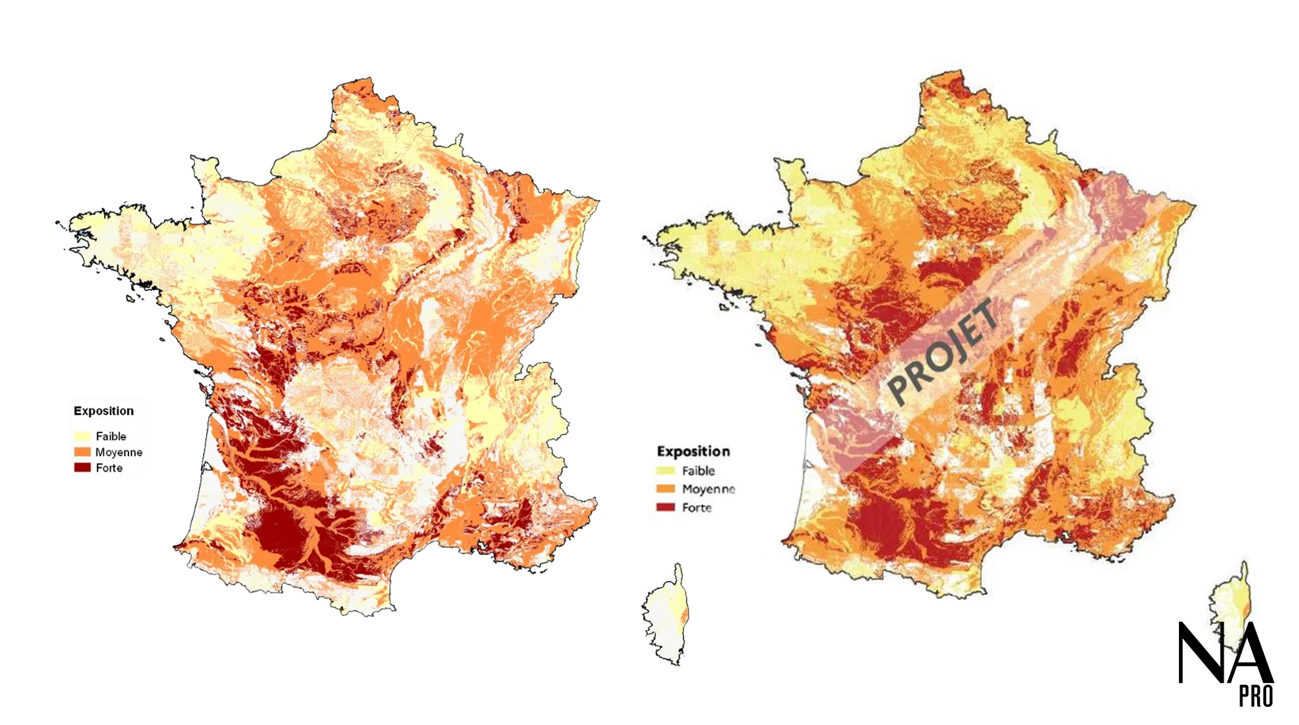 Comparaison carte RGA 2019 et 2025 en Île-de-France